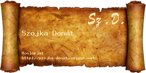 Szojka Donát névjegykártya